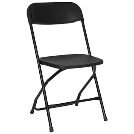 P.R.E. Sales 2185 Plastic Folding Chair - Black, 10PK 122795